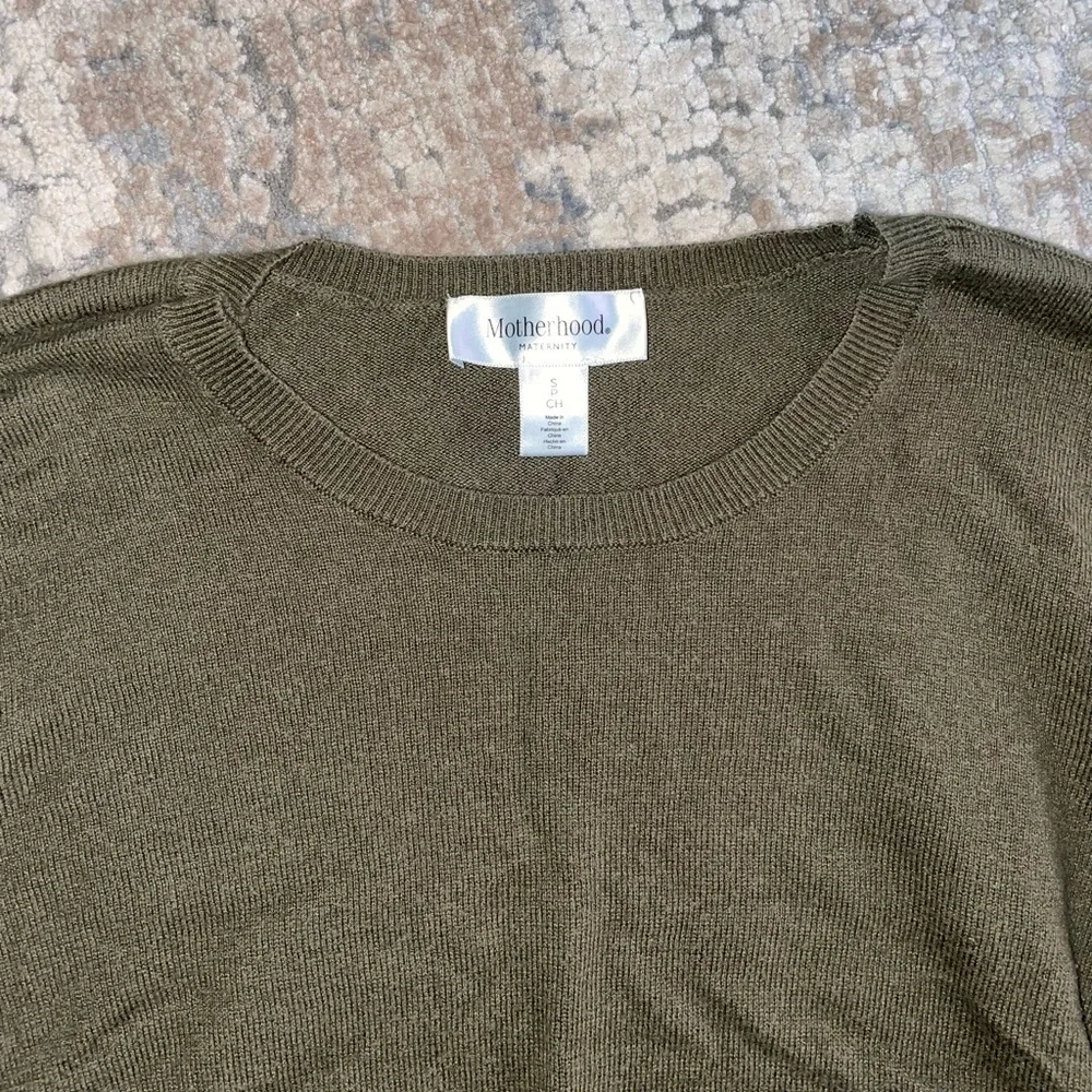 Motherhood Maternity Olive Green Long Sleeve Sweater size small petite - Picture 3 of 3